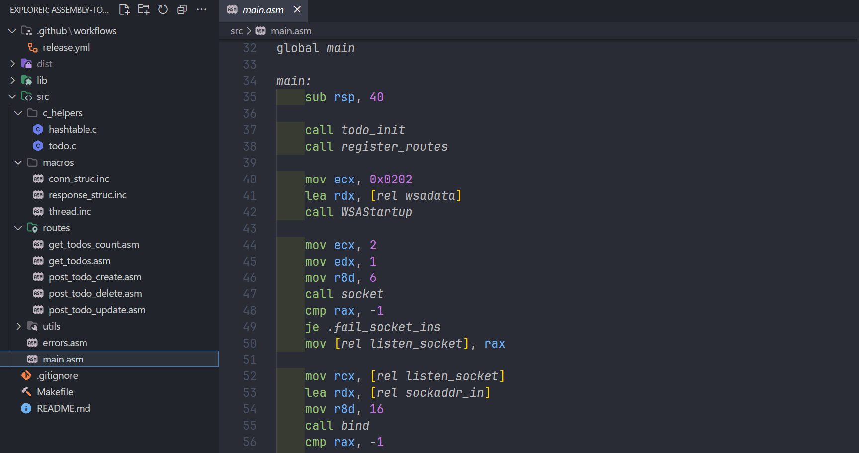 Assembly TODO Backend